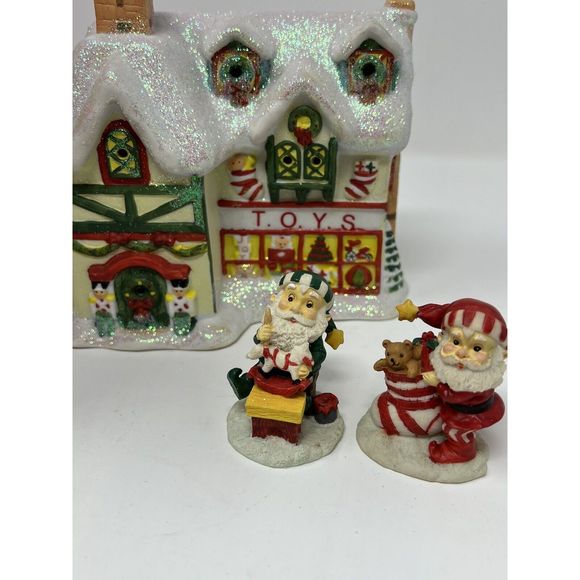 Christmas Expressions Hand Painted Ceramic Musical Village House Set Of THREE - Picture 5 of 16